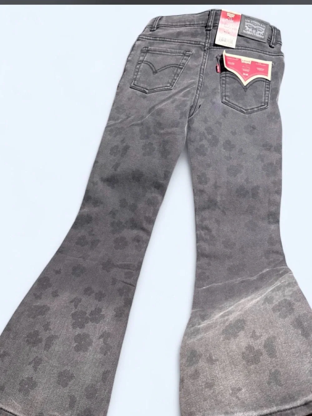 Levi's Black Ombre Floral Flare Jeans for Kids